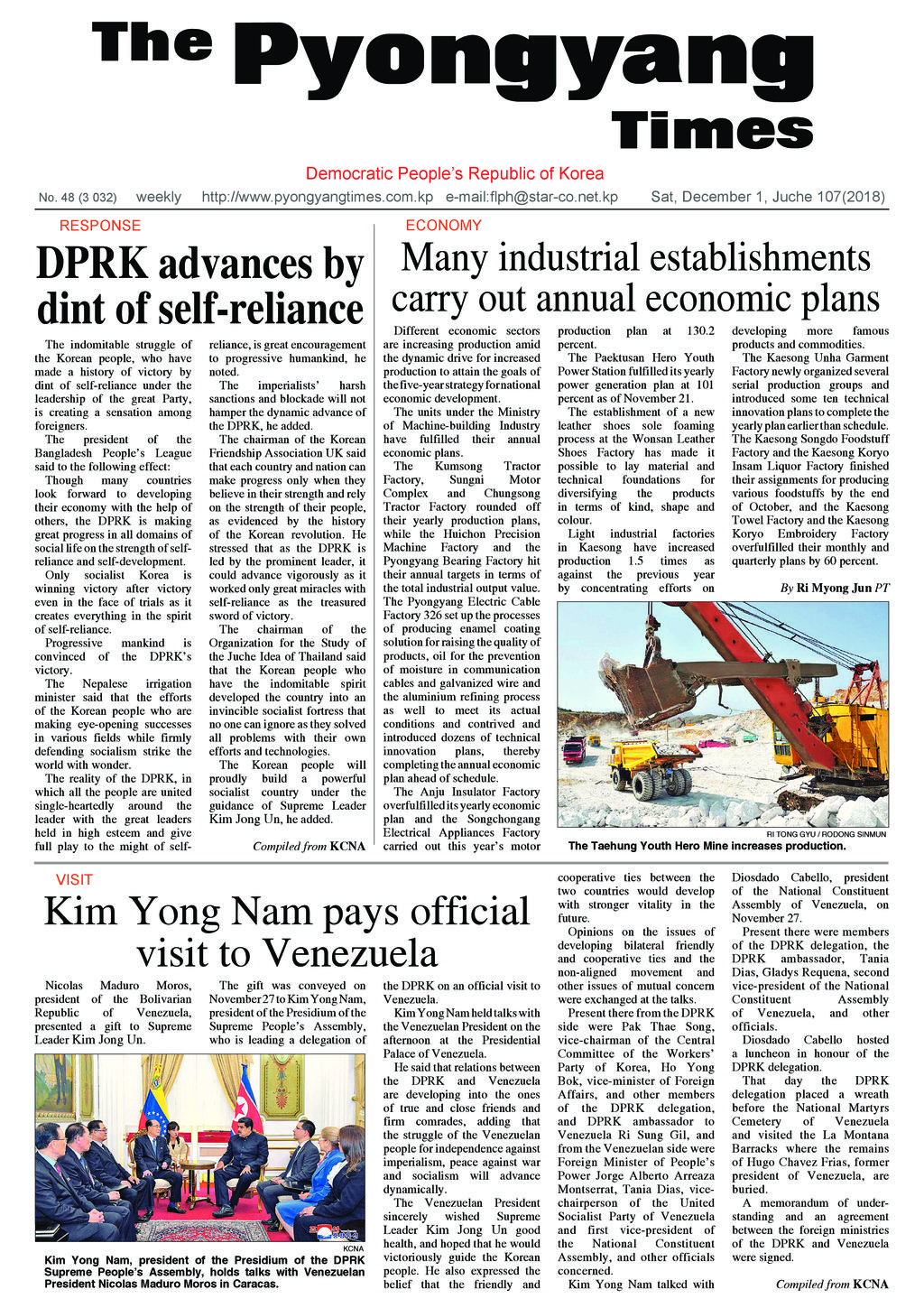 Pyongyang Times | KCNA Watch