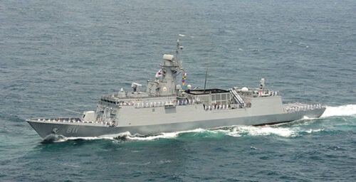 S.Korea launches new frigate capable of striking North Korea