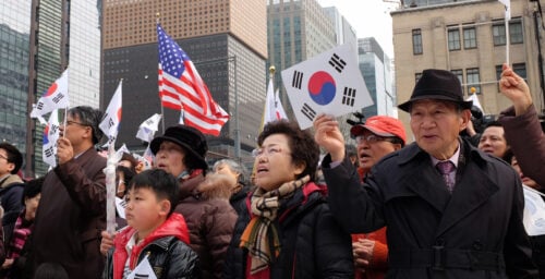 What do pro-Park Geun-hye activists think of North Korea?