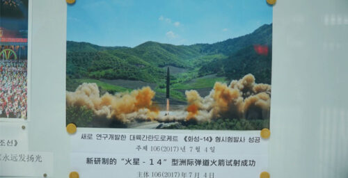 North Korea’s Beijing embassy showcases ICBM launch photos
