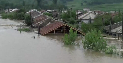 North Korean rocket launch site, villages flooded as state media silent