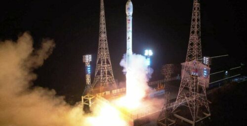 North Korean military spy satellite launch ends in failure after rocket explodes