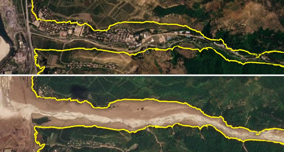 Satellite images reveal devastating floods in North Korea, displacing thousands