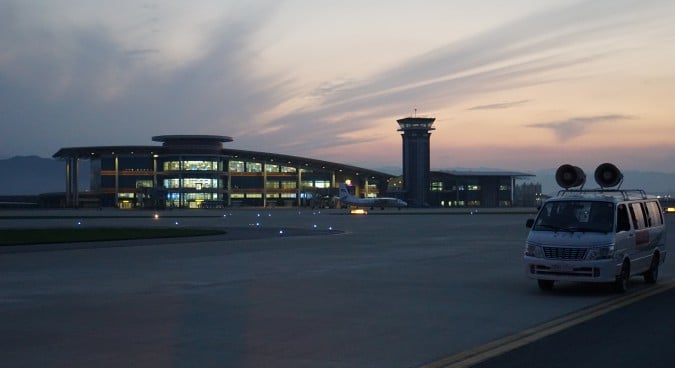 Sunset over Kalma Airport | Photo credit: NK News