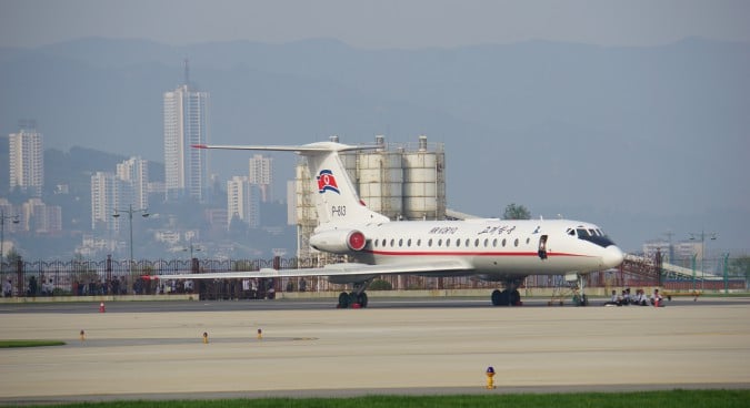 Tupolev 134B3 and Wonsan city | Photo credit: NK News