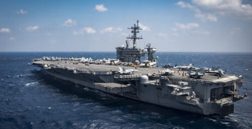 Two U.S. aircraft carriers leave waters near North Korea