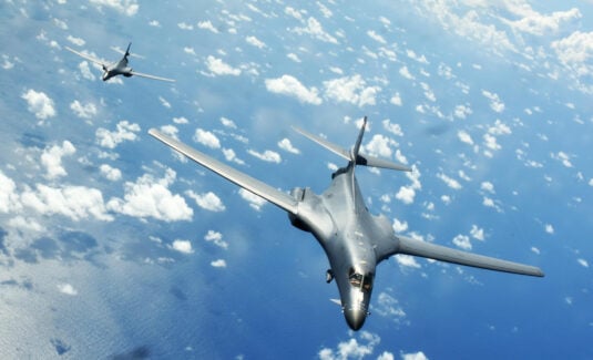 Two U.S. B-1B Bombers Fly Over Korean Peninsula, Stage Bombing Drills ...